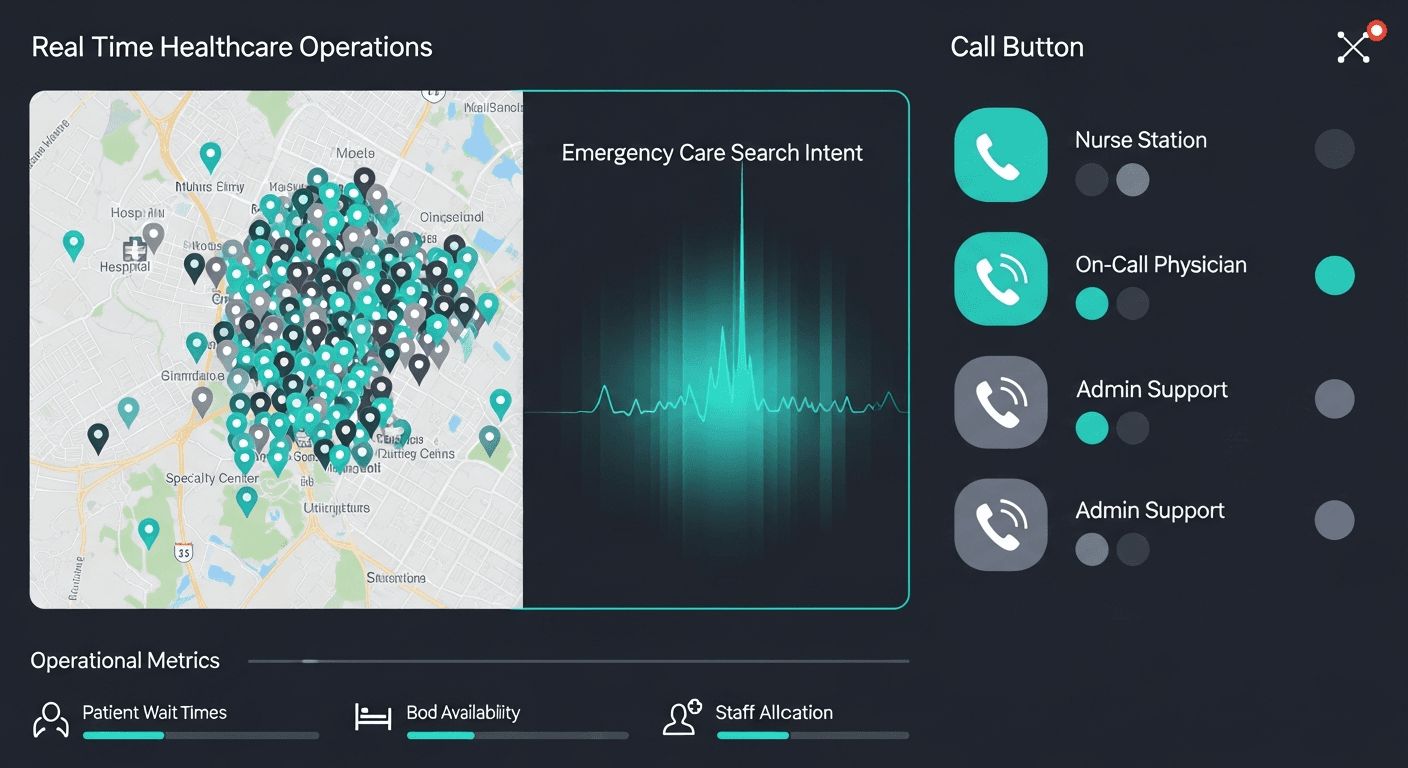 Map pack panel and call button representing local emergency search visibility