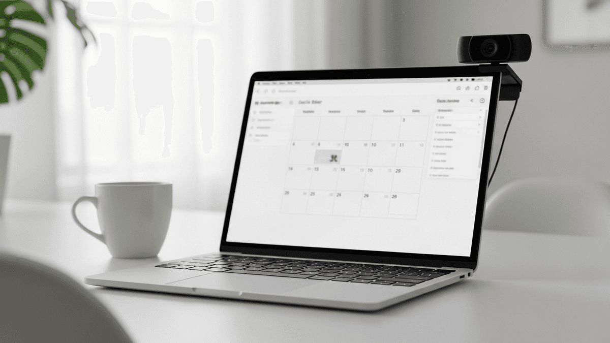 Calendar and laptop suggesting appointment booking and telehealth visit options
