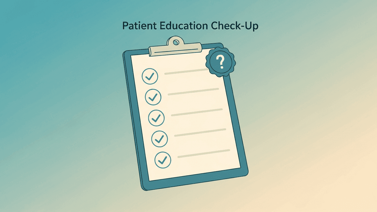 Clipboard with checklist icons representing patient FAQ answers
