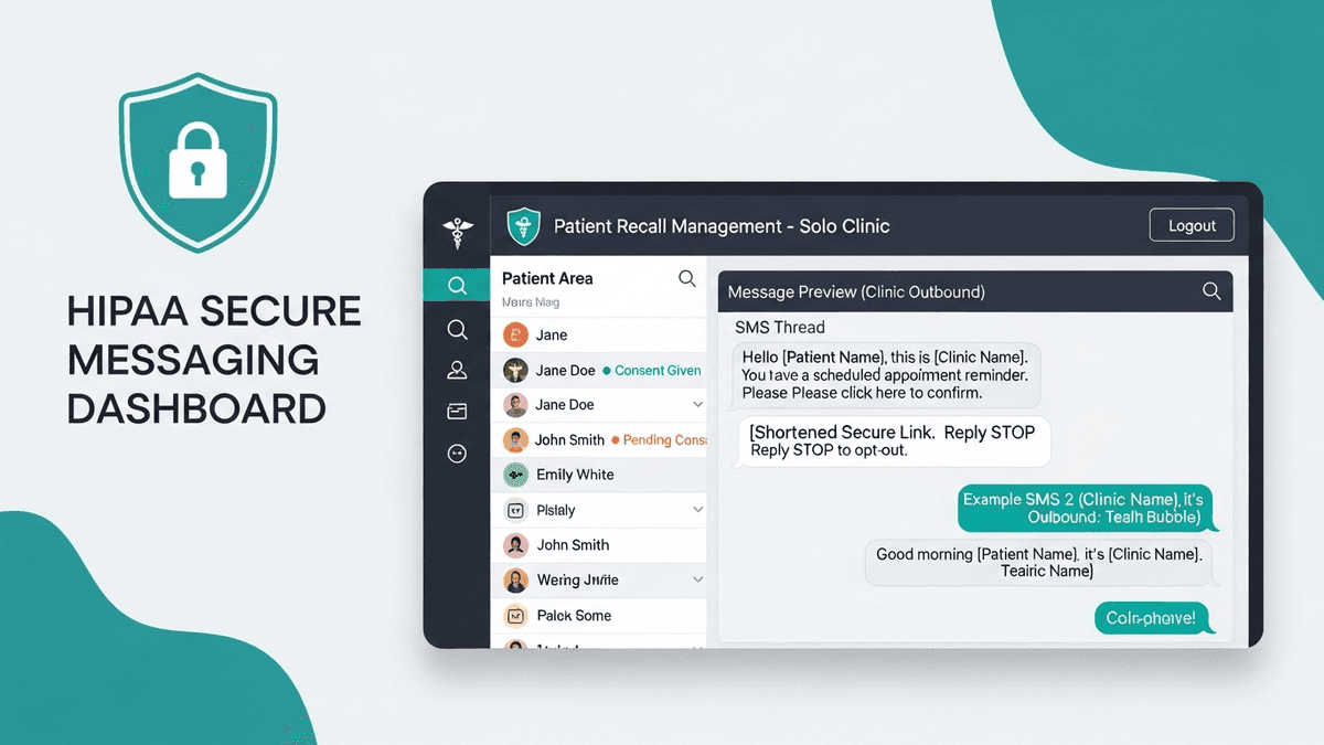 HIPAA secure patient recall SMS templates with consent and opt-out for solo medical clinic