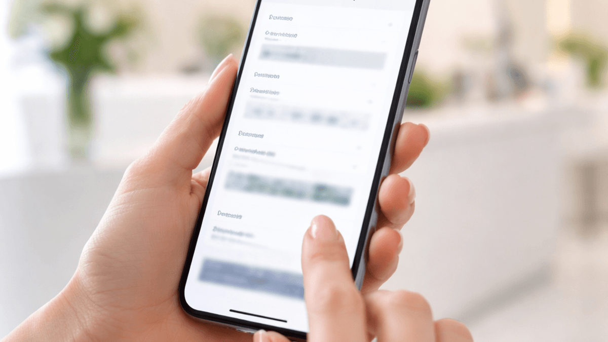 Smartphone showing med spa consult booking flow with clear call to action