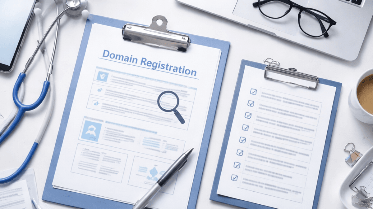 Checklist showing med spa digital asset ownership including domain and Google Business Profile