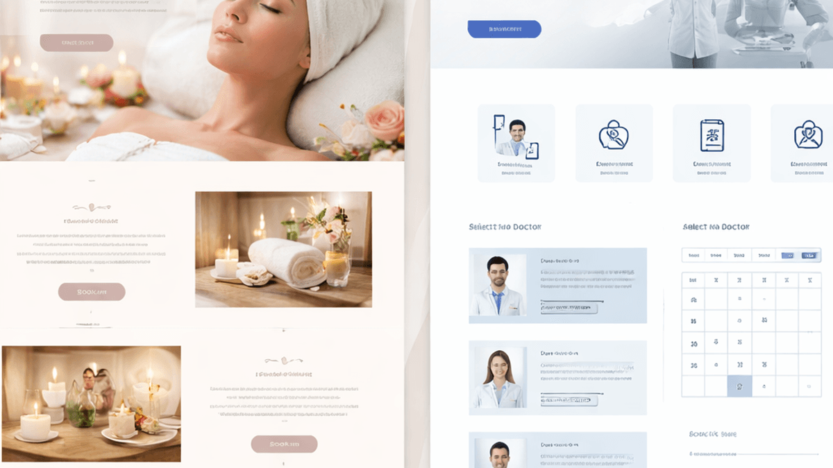 Comparison of generic spa brochure website versus structured med spa consult booking site