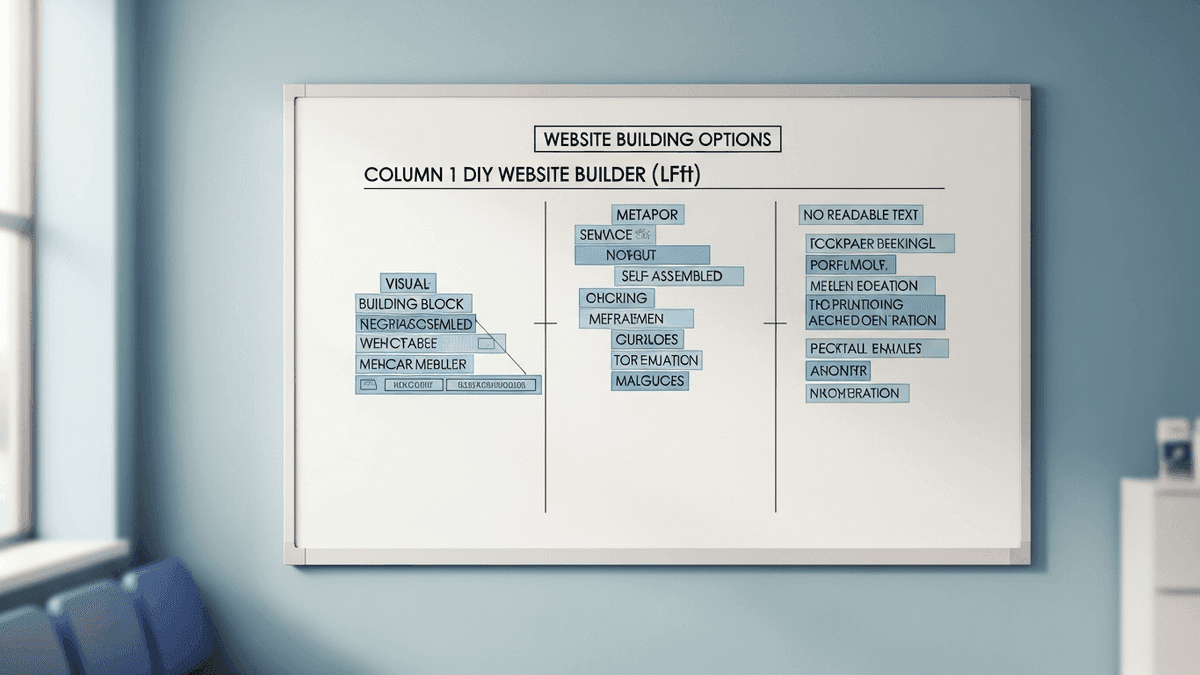 Comparison matrix for choosing freelance healthcare website designers versus DIY builders versus full marketing agencies
