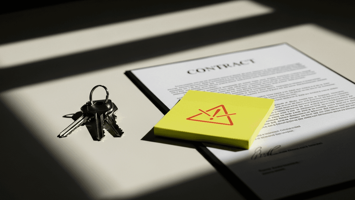 Warning signs on a freelance web design contract including domain registrar credentials and opaque HIPAA claims