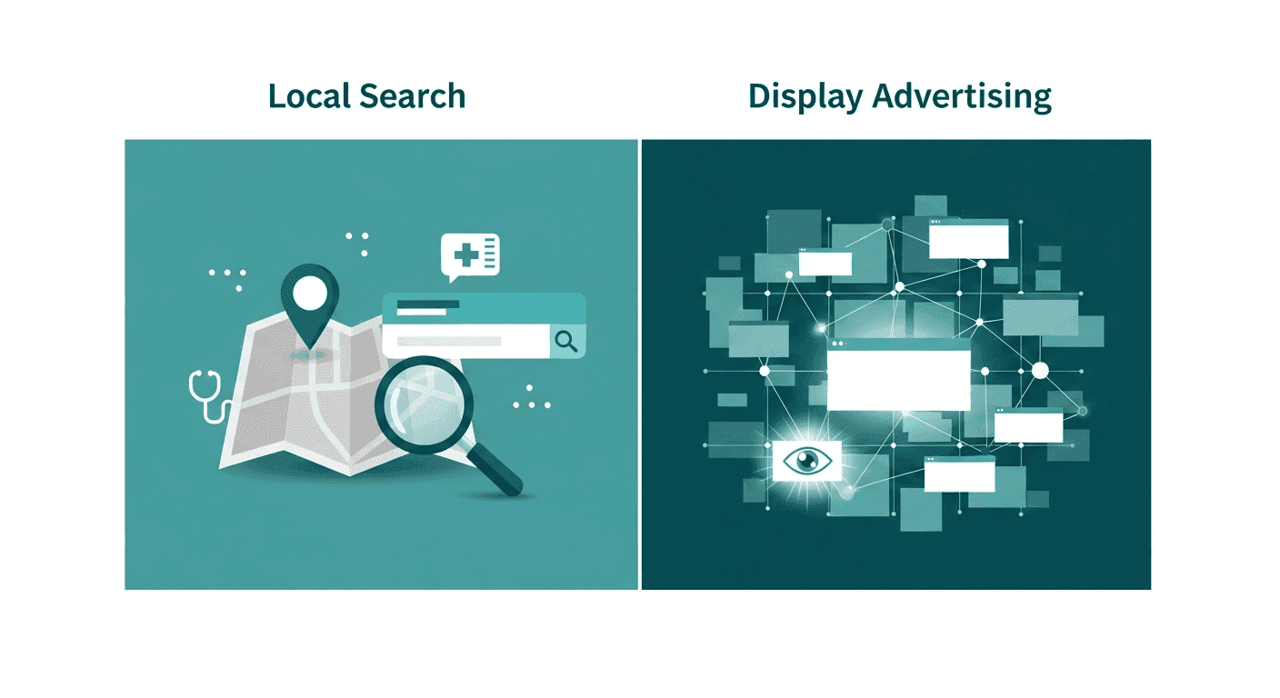 Local search versus display campaign strategy for small independent medical clinic PPC