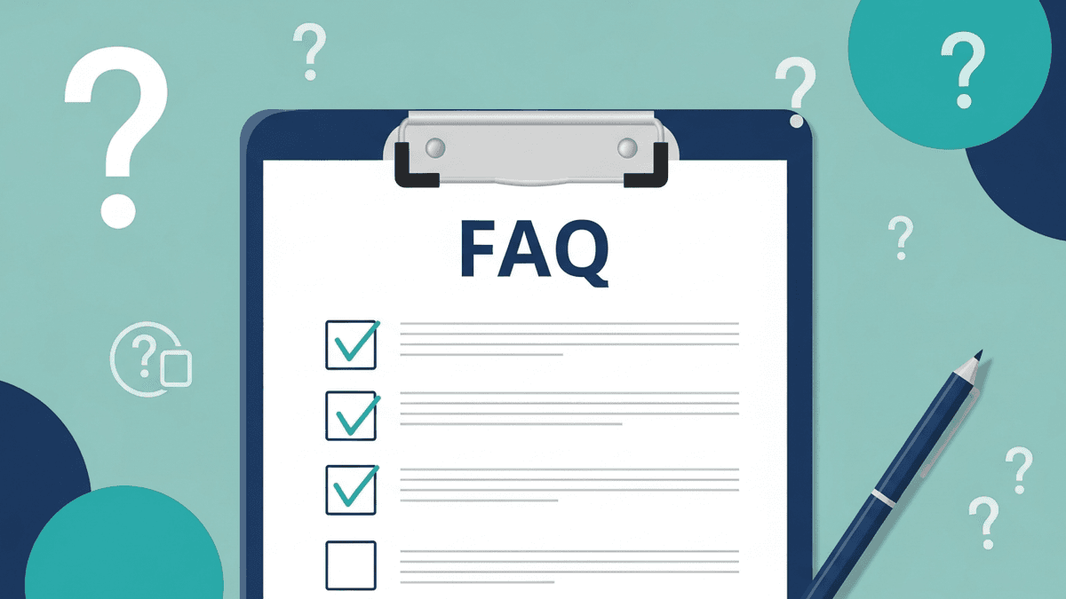 FAQ themed graphic for healthgrades alternative straight answers section