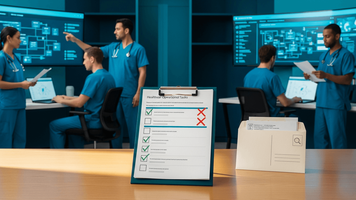 Checklist and verification postcard motif for free listing triage before paid SEO