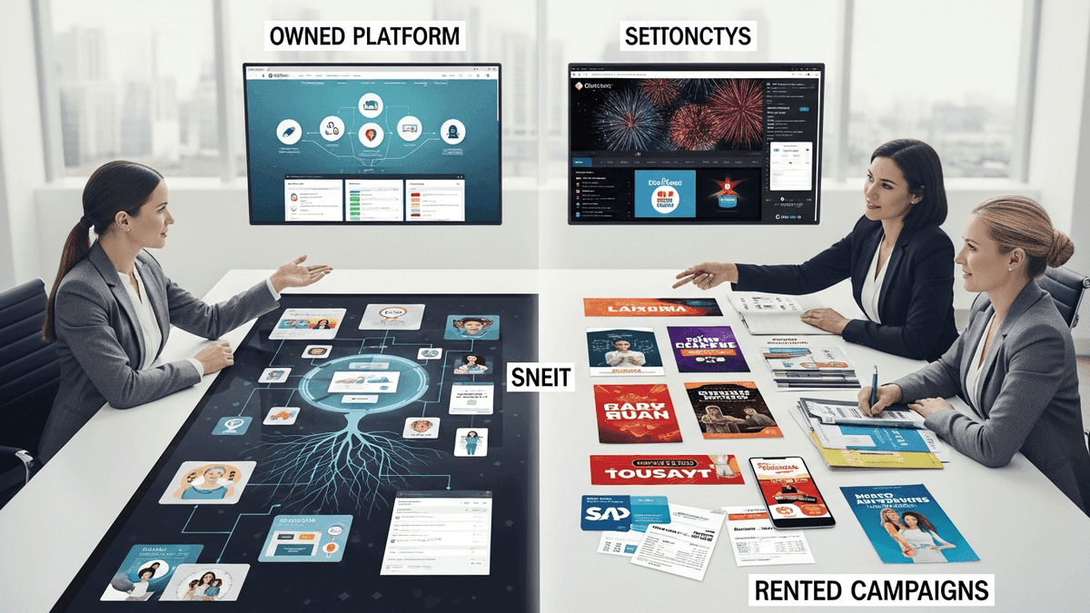 Comparison of owned patient acquisition platform versus rented OBGYN marketing agency campaigns